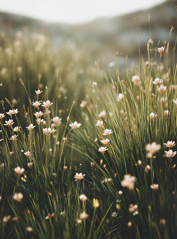 Tall grass and wildflowers