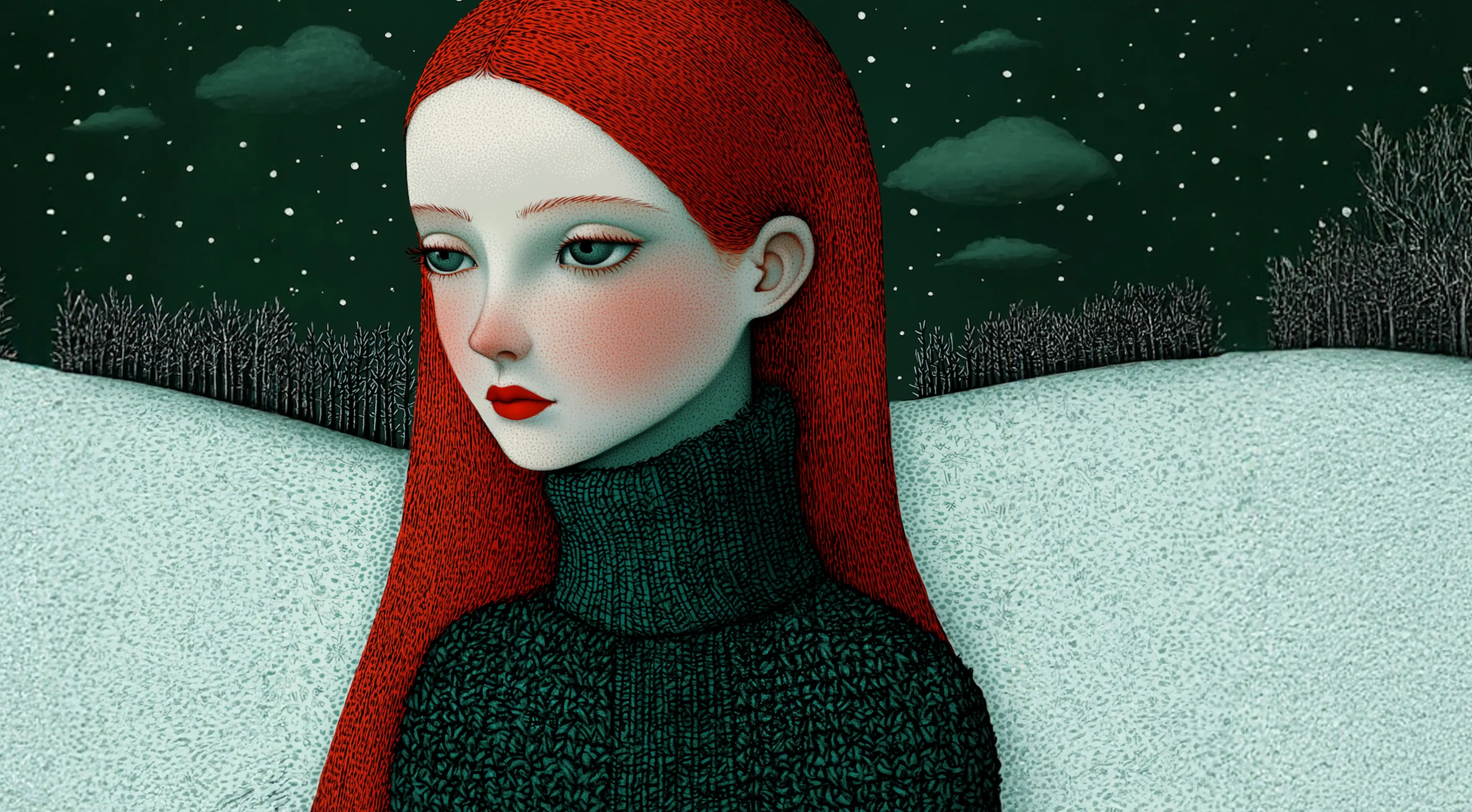 Portrait of a woman with red hair