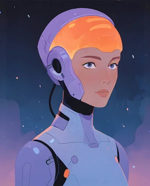 Futuristic portrait illustration